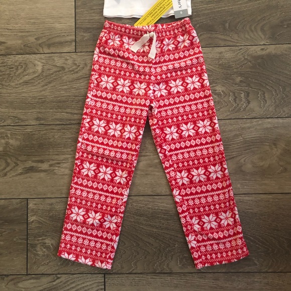 CARTER’S christmas santa’s checklist red and white girls pajama set size 6 - Picture 4 of 7